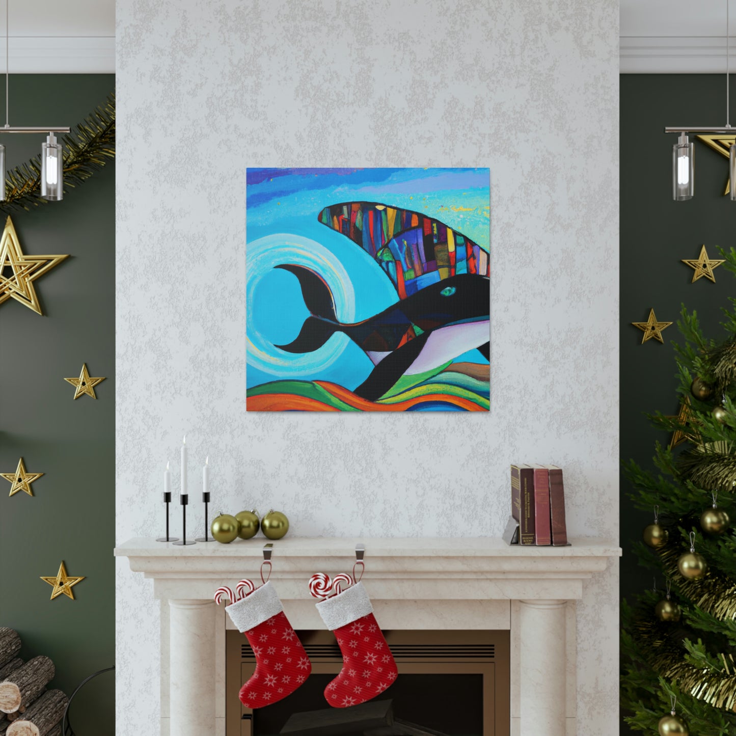 "Whaling in Art Deco" - Canvas