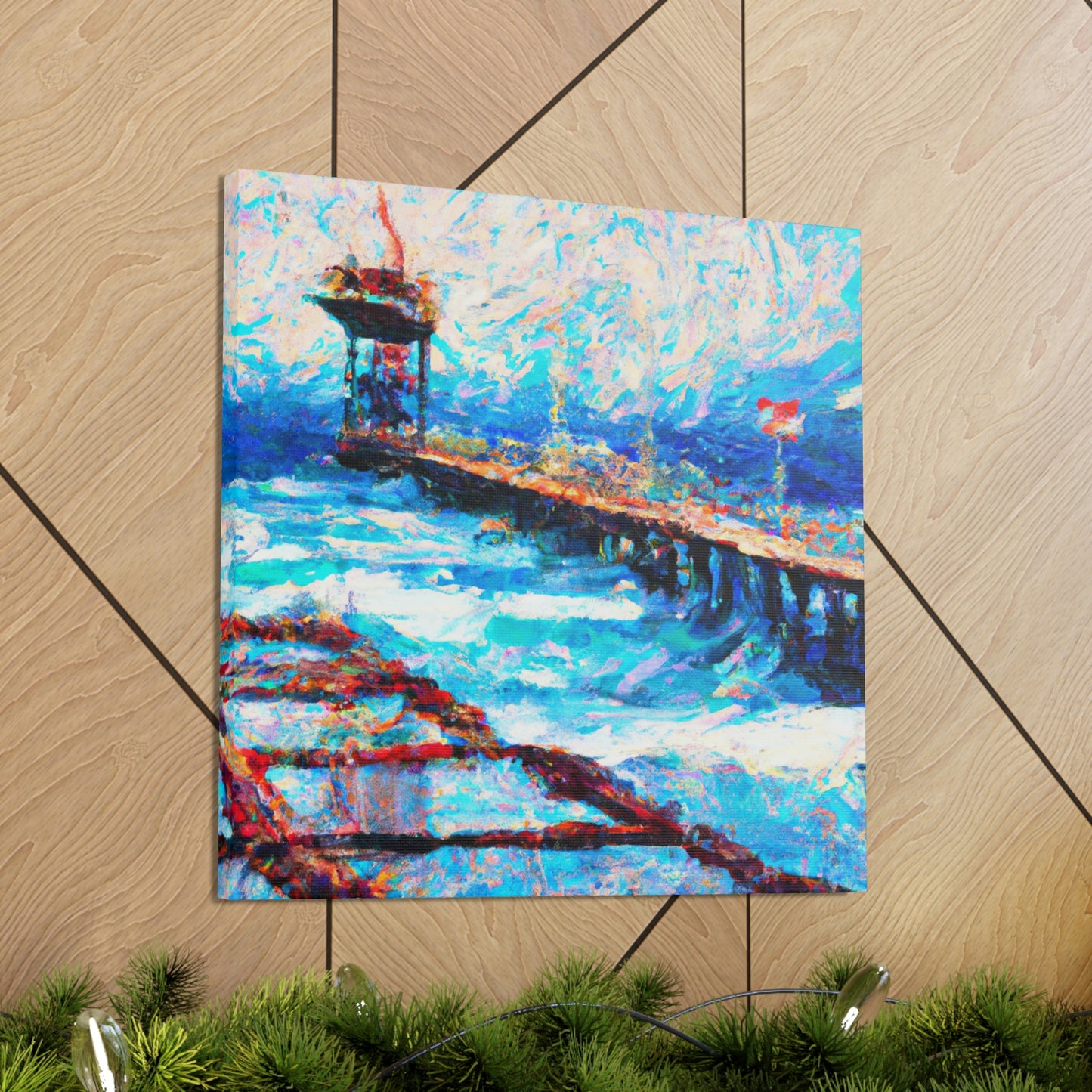 Pier Over Reflection. - Canvas