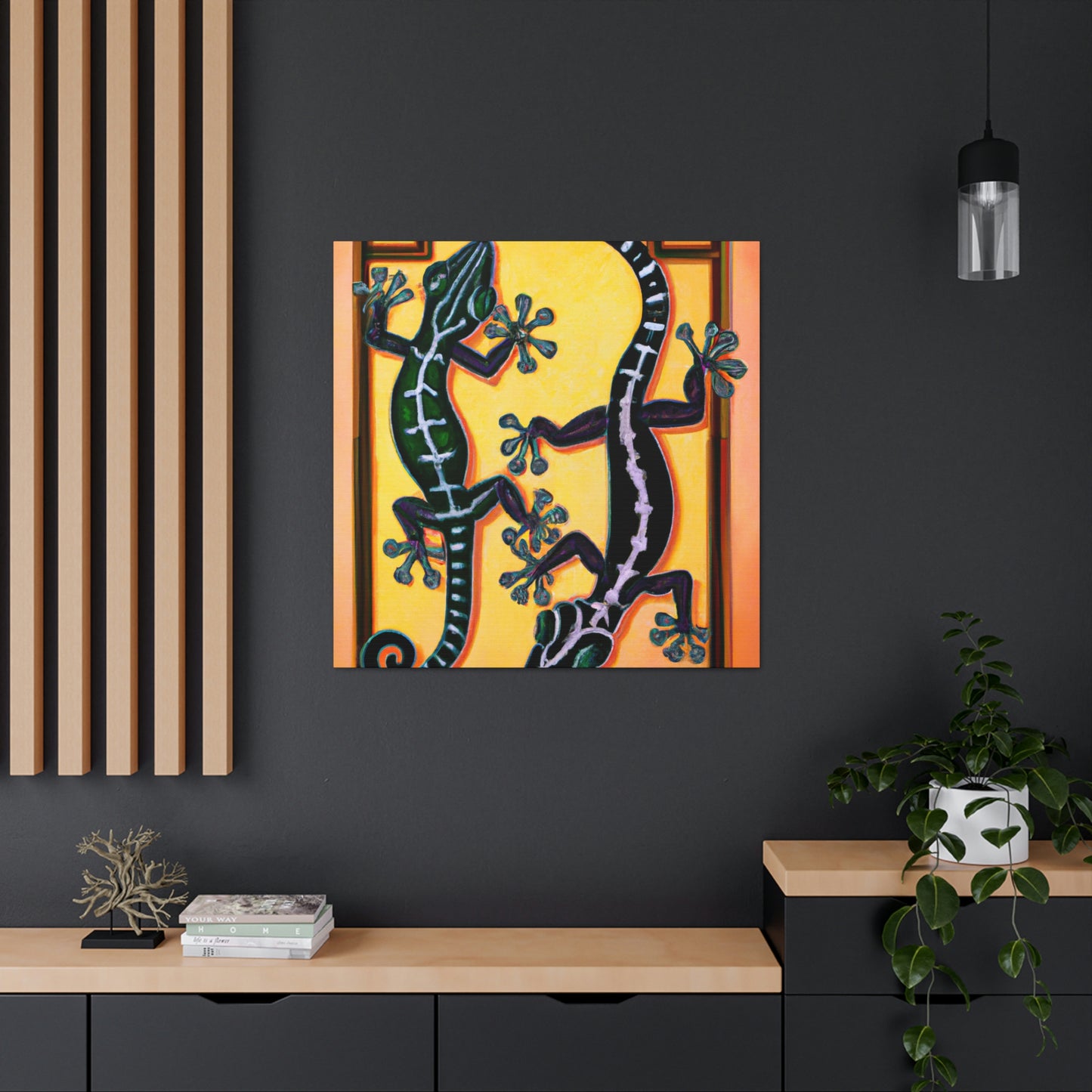 Geckos in Art Deco - Canvas