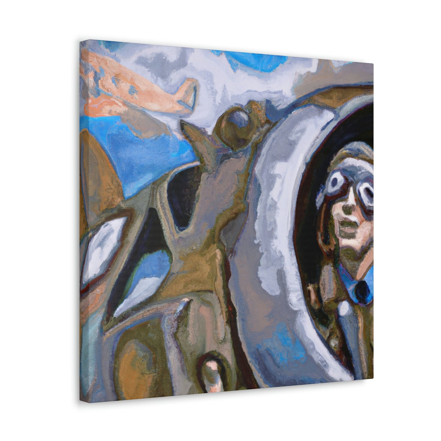 Aviator in Flight. - Canvas