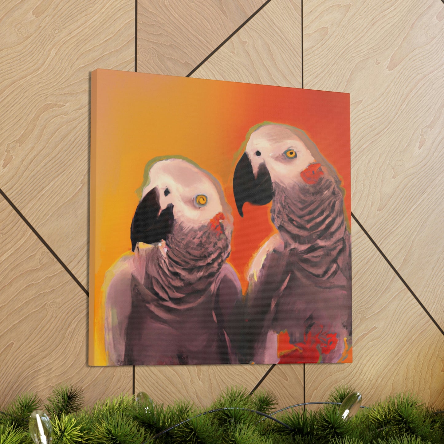 "African Greys Abound" - Canvas