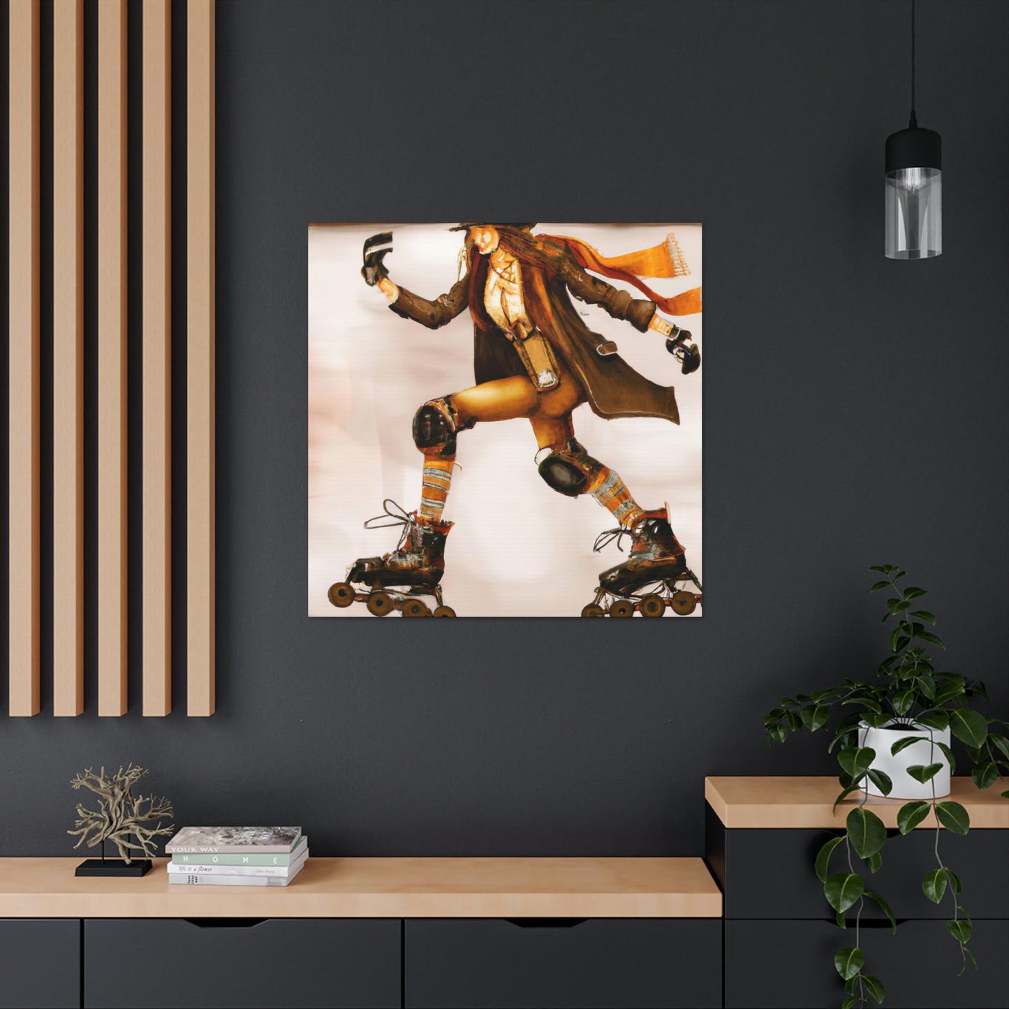 "Victorian Skate Reflection" - Canvas