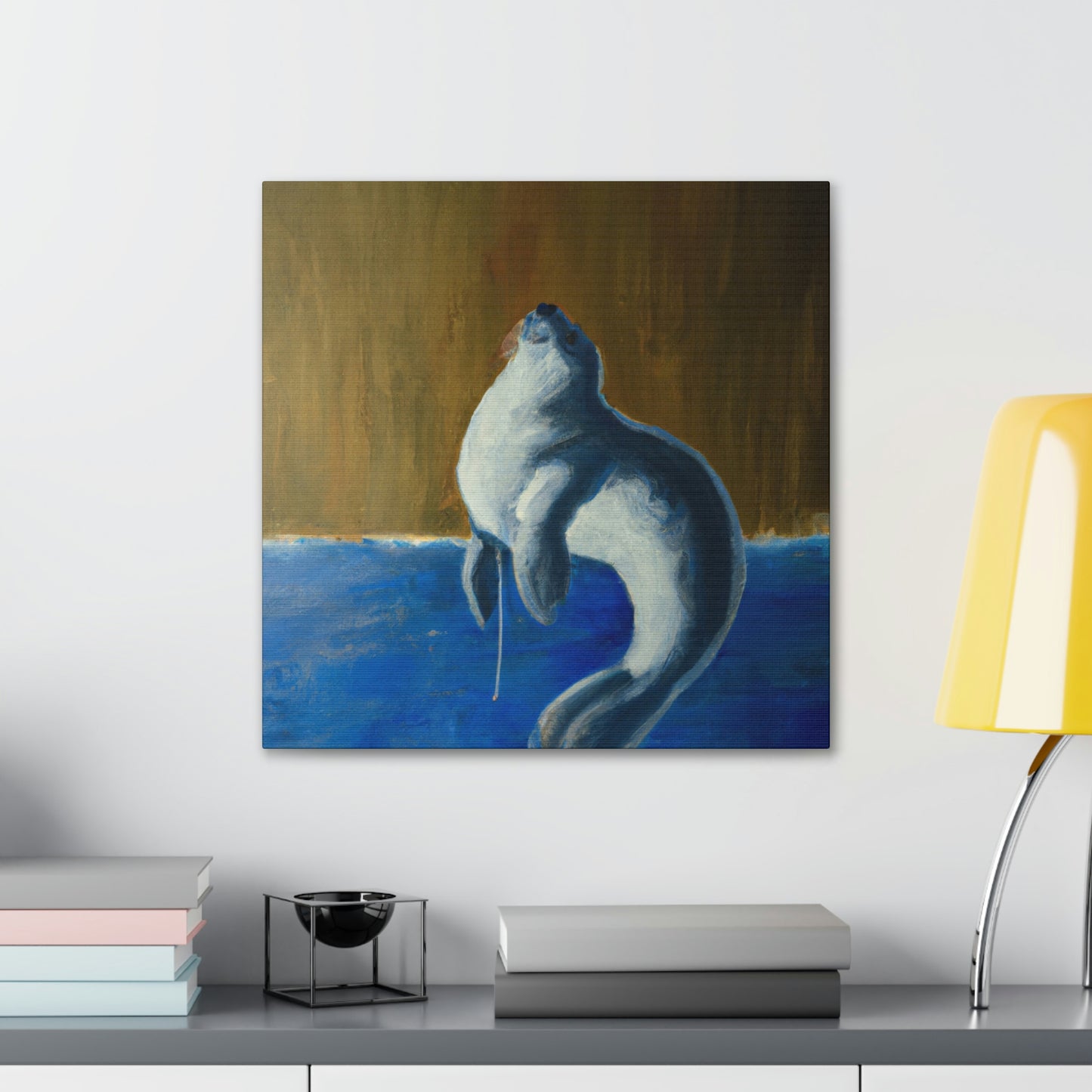 "Seal in Sunrise Hues" - Canvas