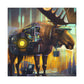 Moose in Steampunk Gear - Canvas