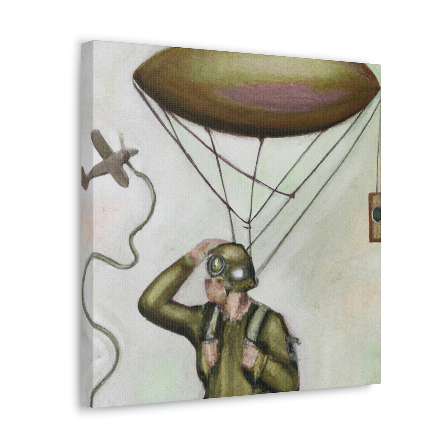 Paratrooper in Moonlight. - Canvas