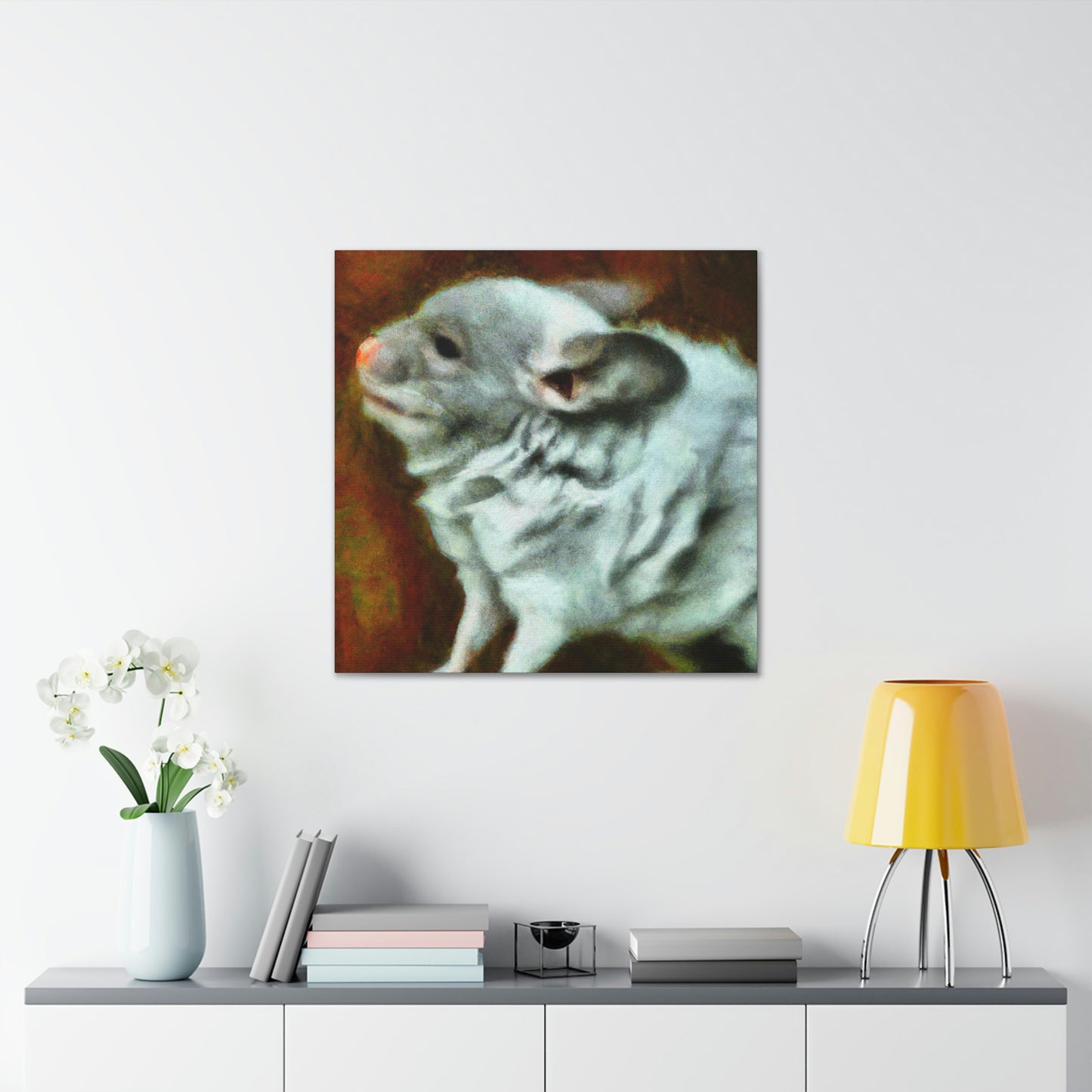 "Chinchilla in Moonlight" - Canvas