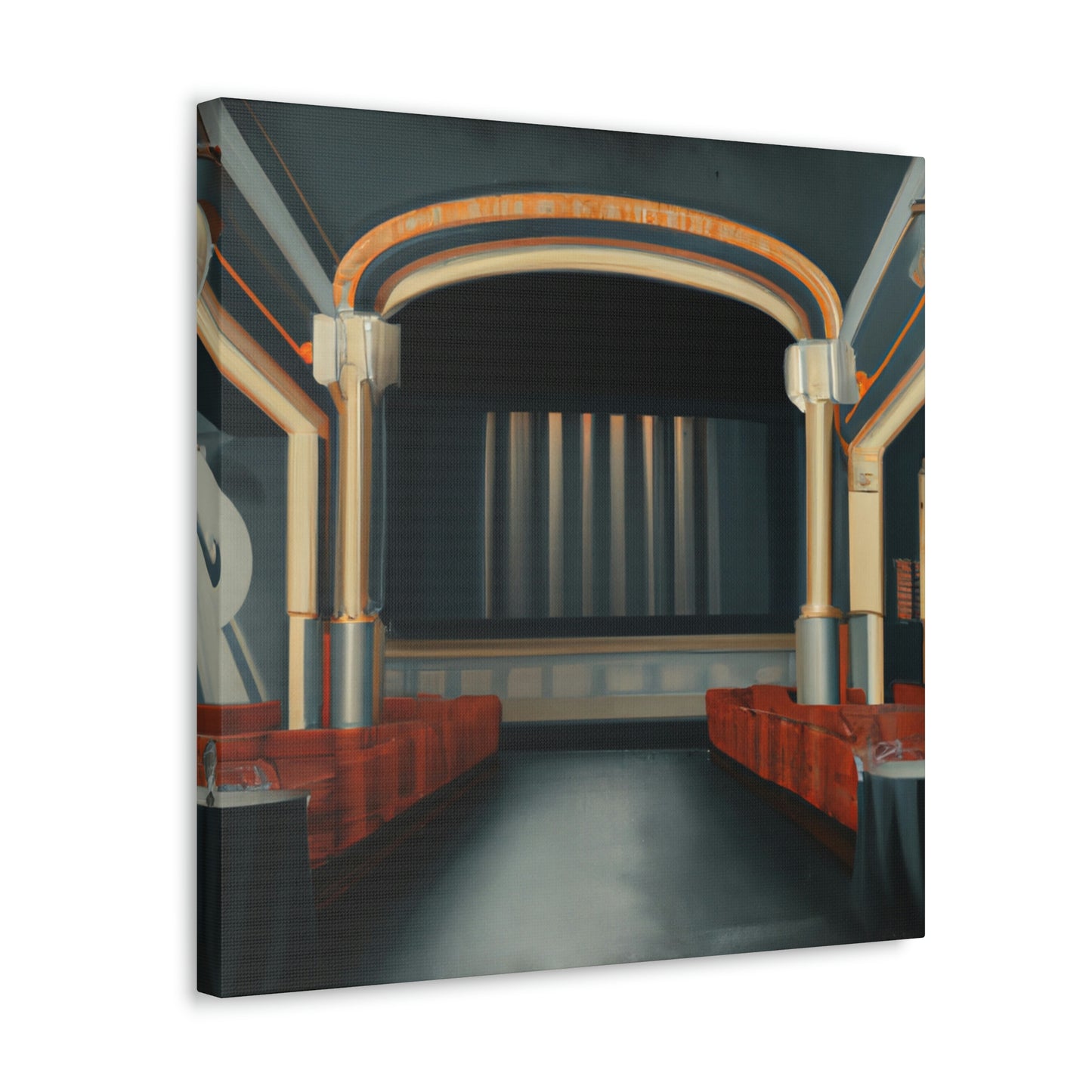 "Vintage Movie Theater Scene" - Canvas