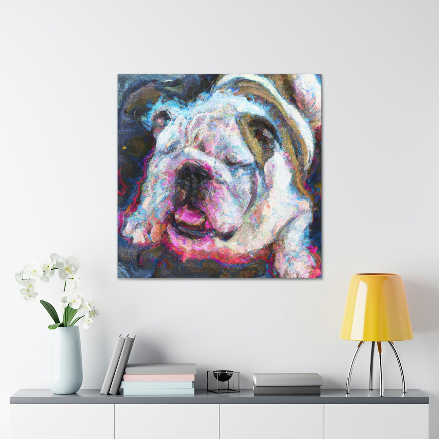 "English Bulldog Slumbering" - Canvas