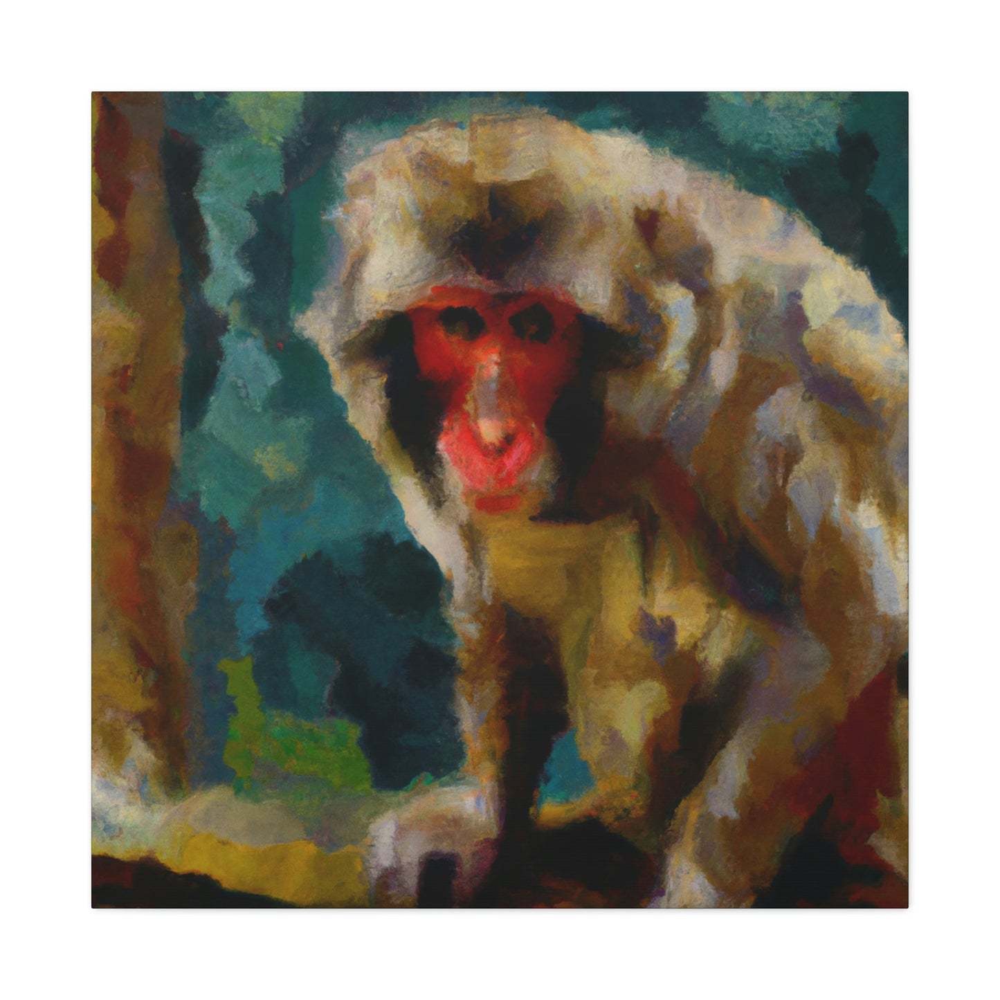 "Macaque in Contemplation" - Canvas