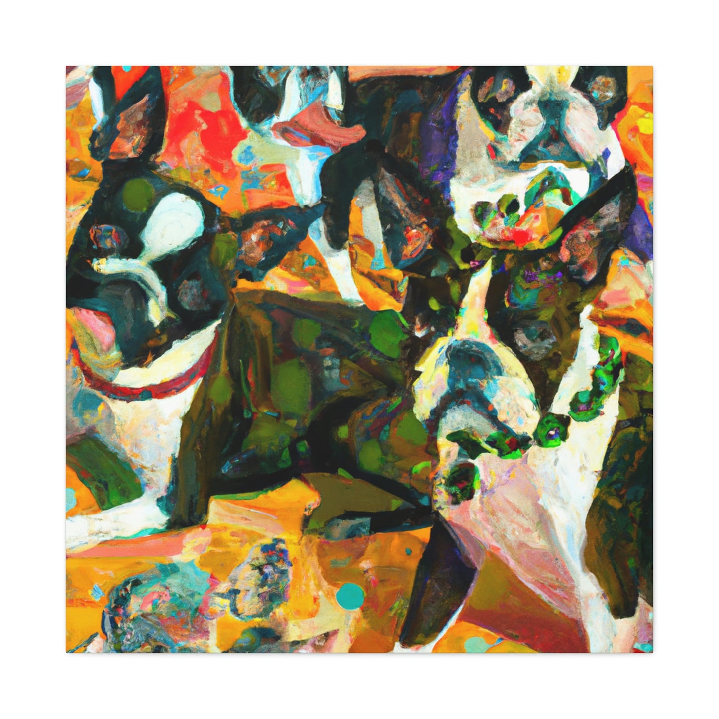 Boston Terrier Expressionism - Canvas