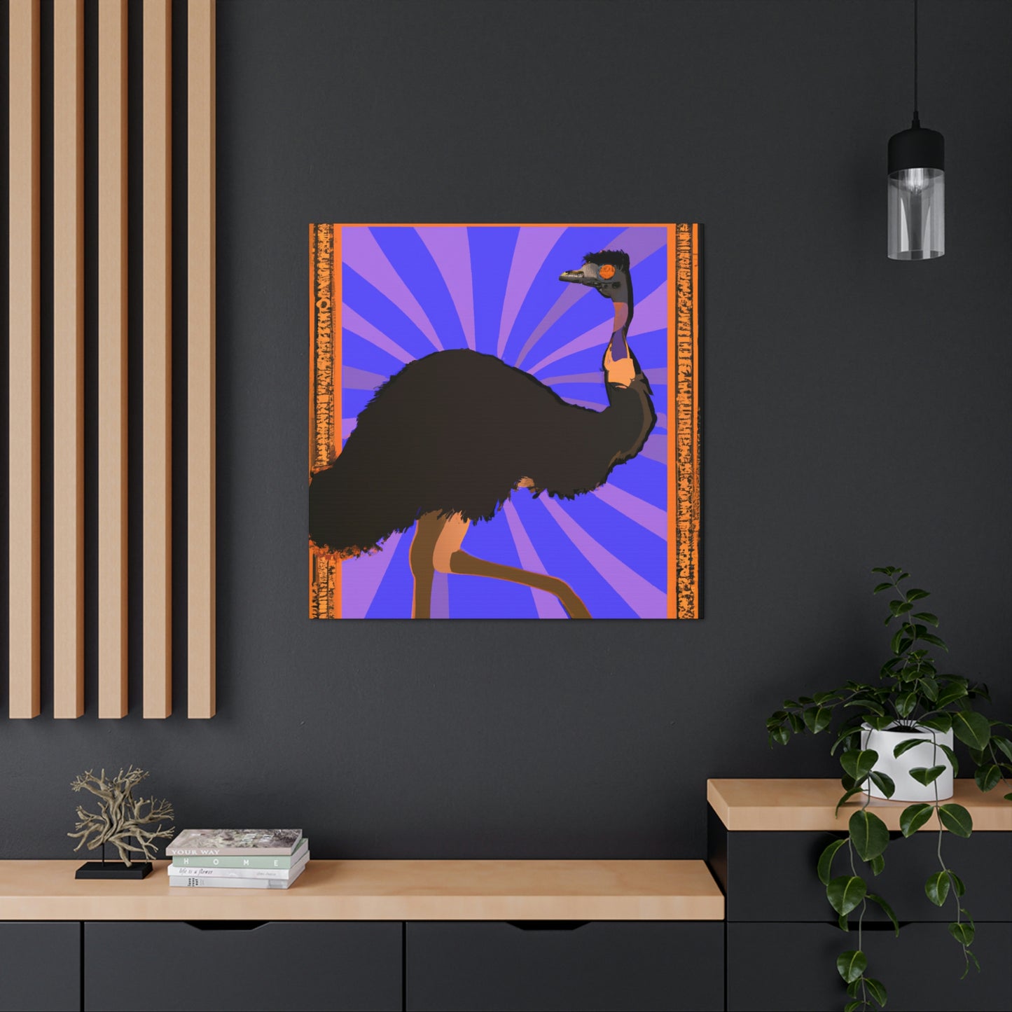 "Emu in Artful Flight" - Canvas