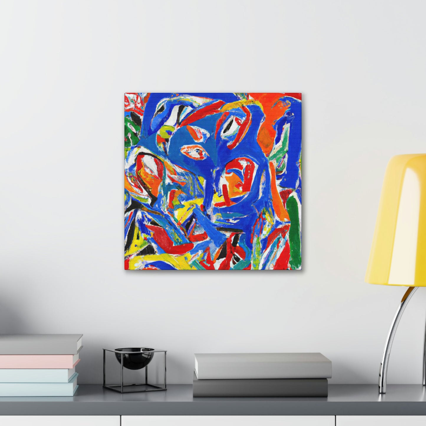 Lovebirds in Embrace - Canvas