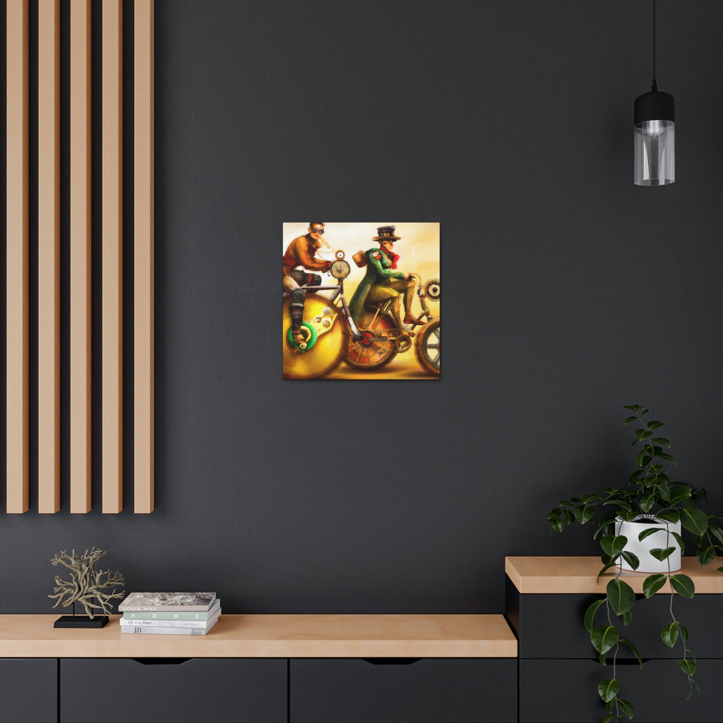 Biking in Steampunkland - Canvas