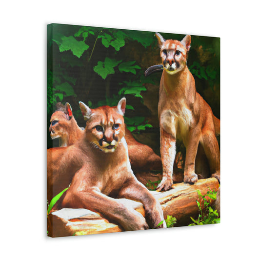 "Cougars Wild in Nature" - Canvas