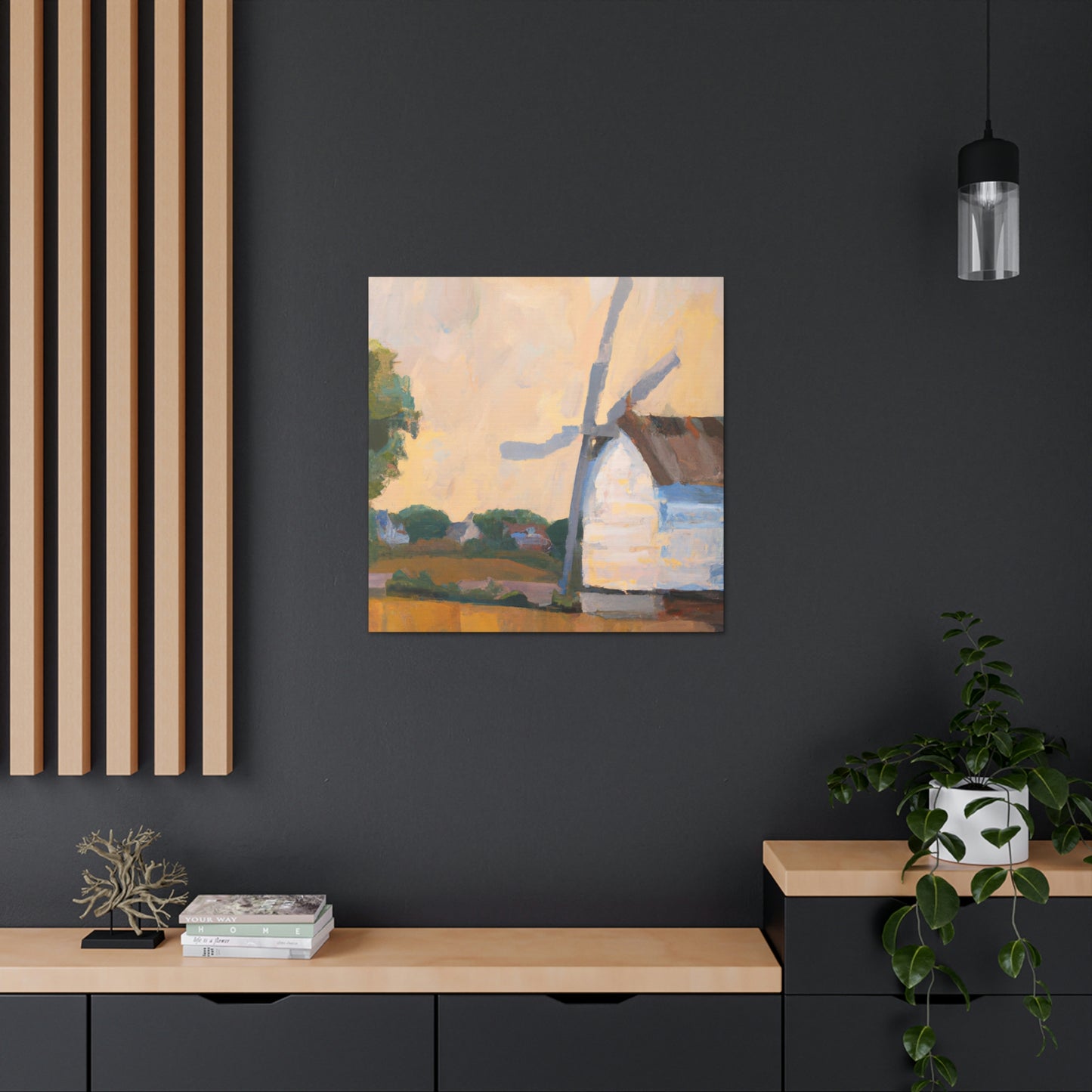 Windmill in the Mist - Canvas