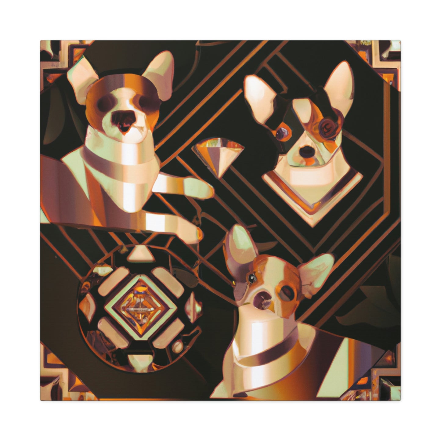 "Chihuahua's Deco Dance" - Canvas