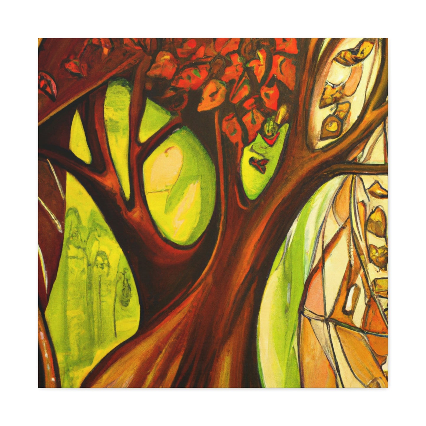 Leafy Splendor Abstract - Canvas