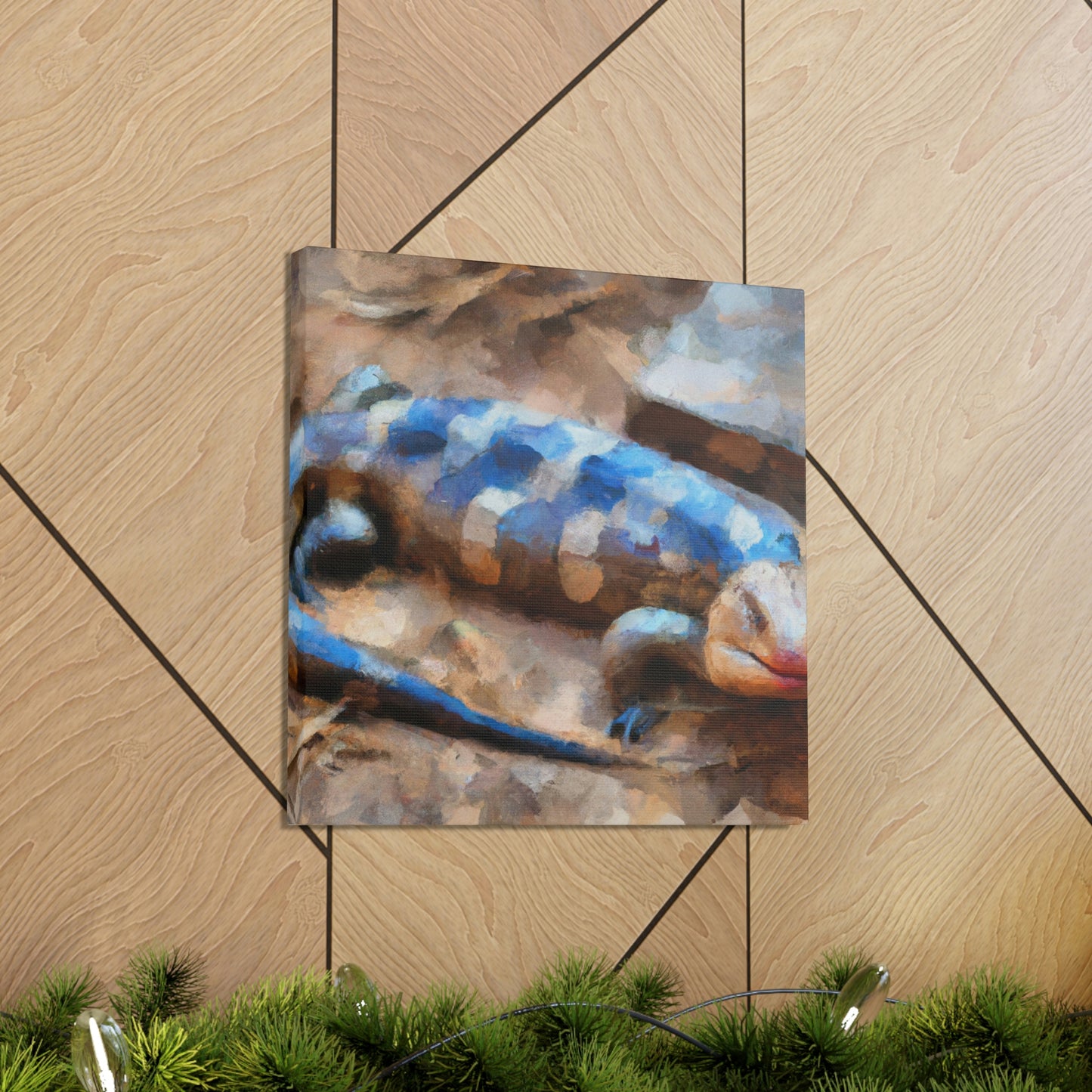 "Blue-Tongued Skink Dreaming" - Canvas