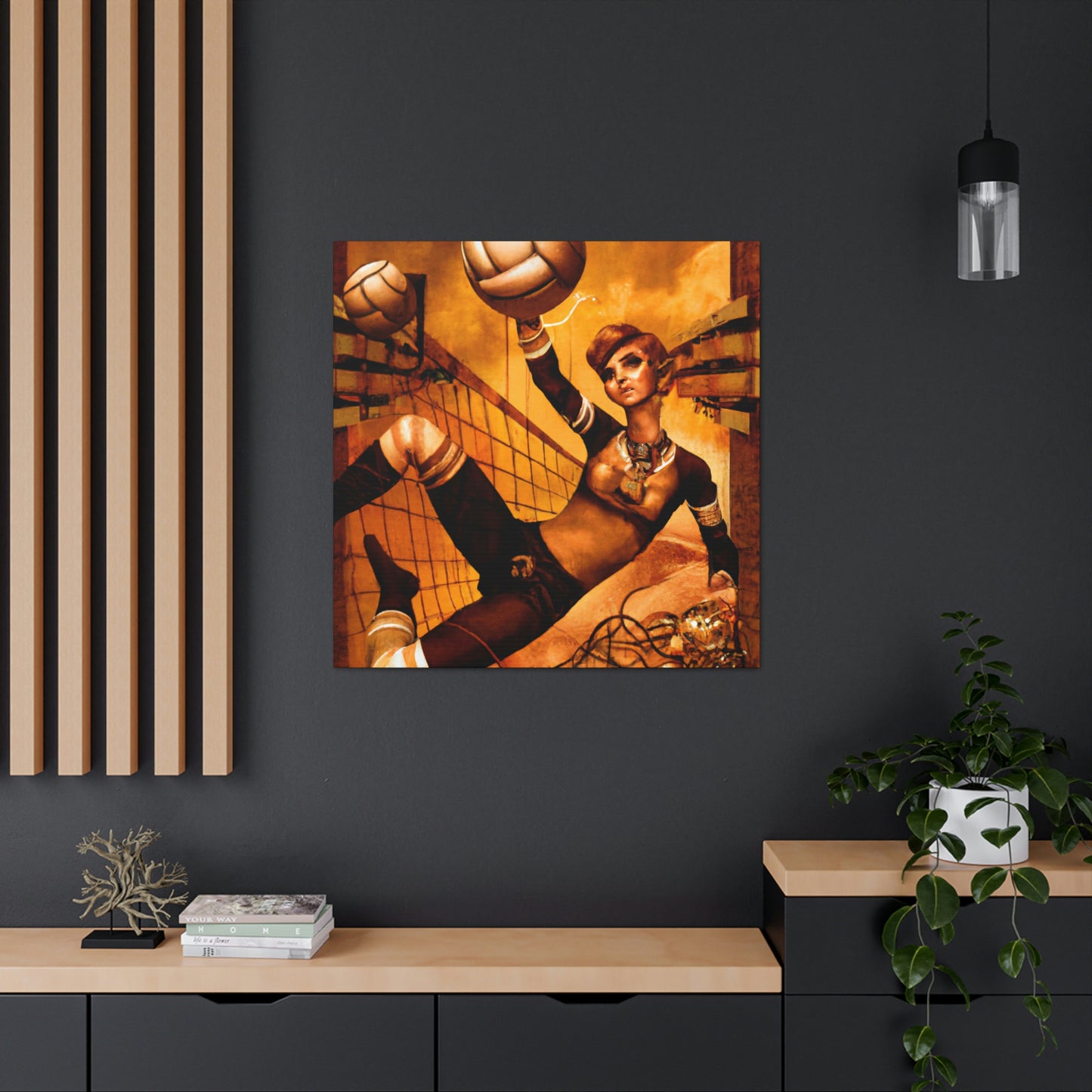 Victory in Steampunk Volley - Canvas