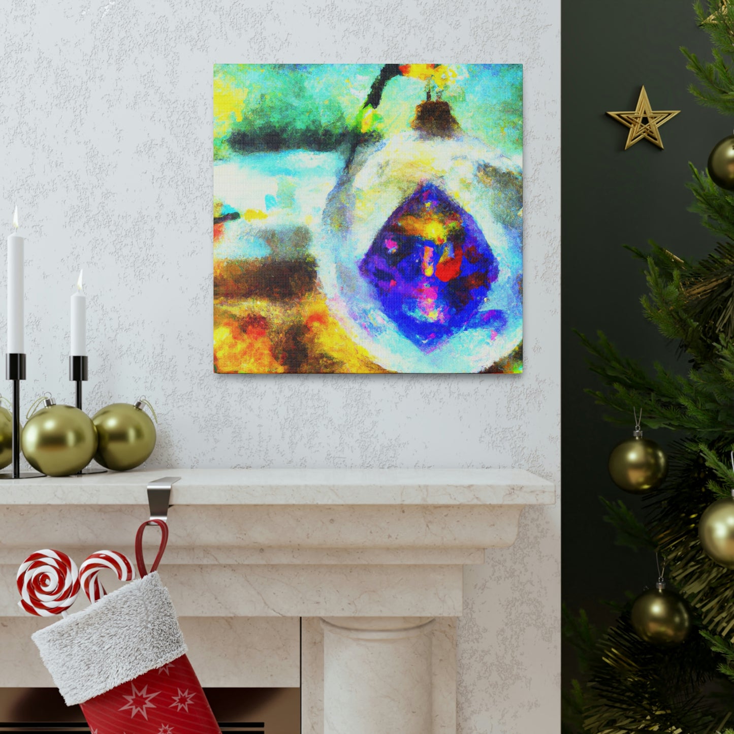 "Glimmering Christmas Ornament" - Canvas