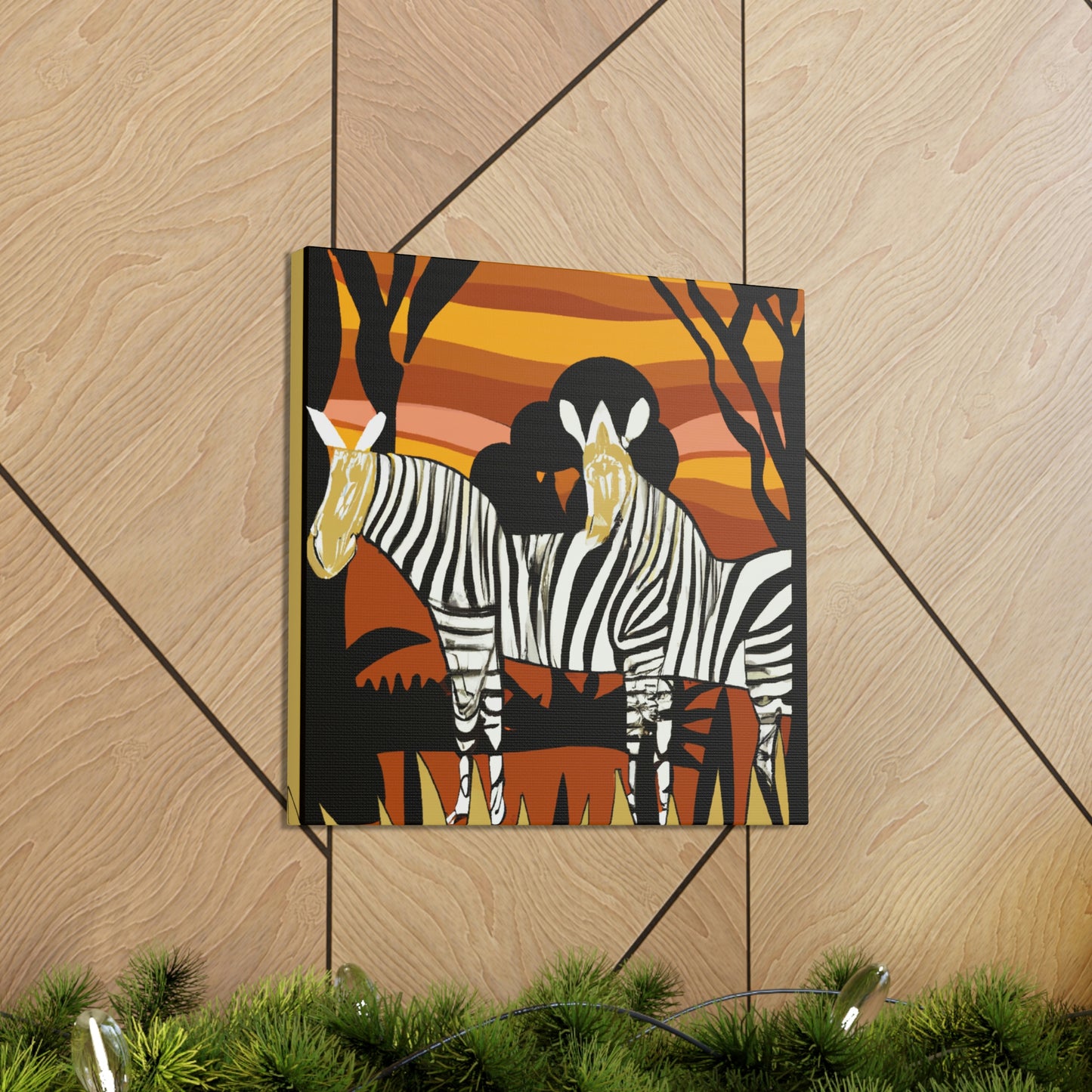 "Zebra in Moonlight Glaze" - Canvas