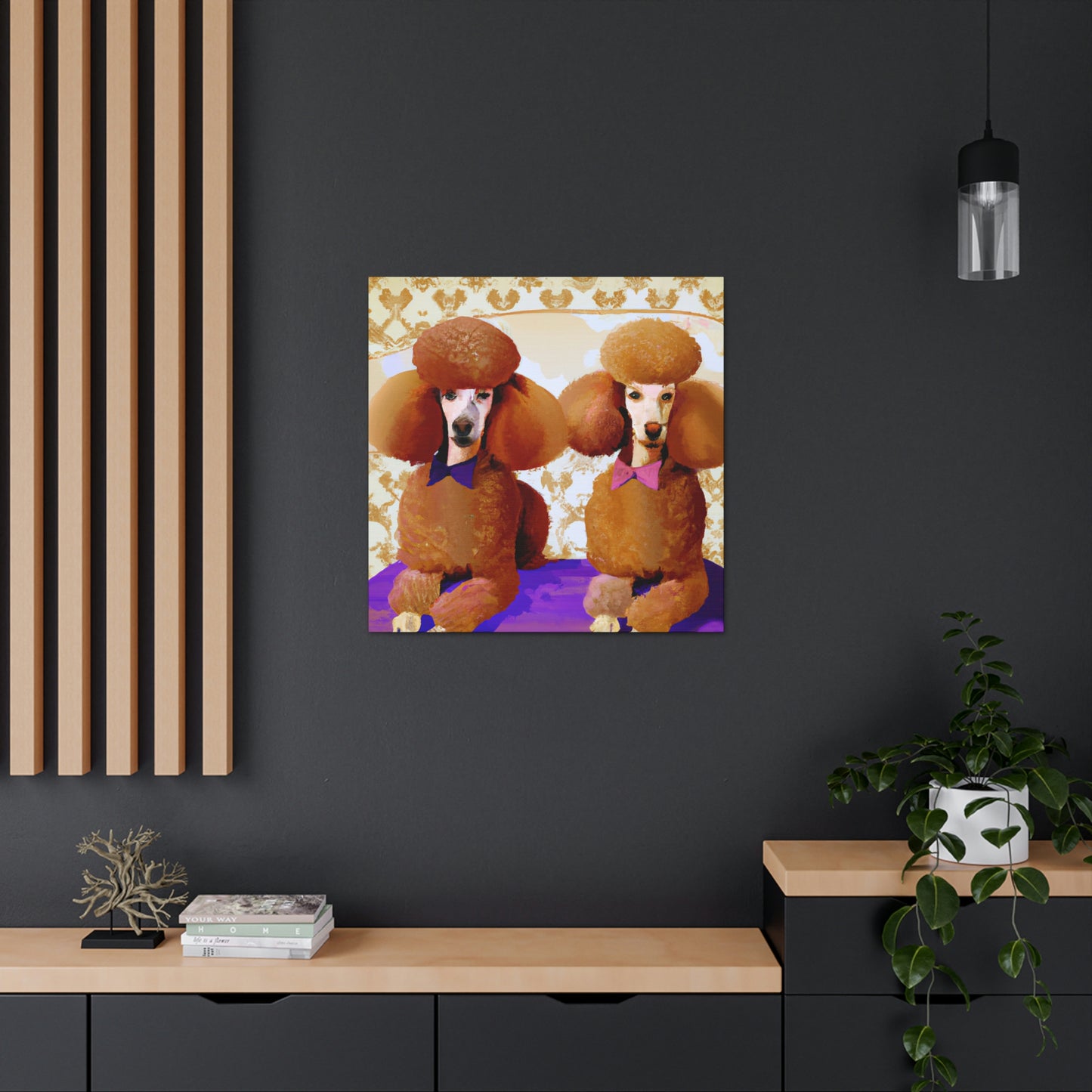 "Poodle in Art Deco" - Canvas