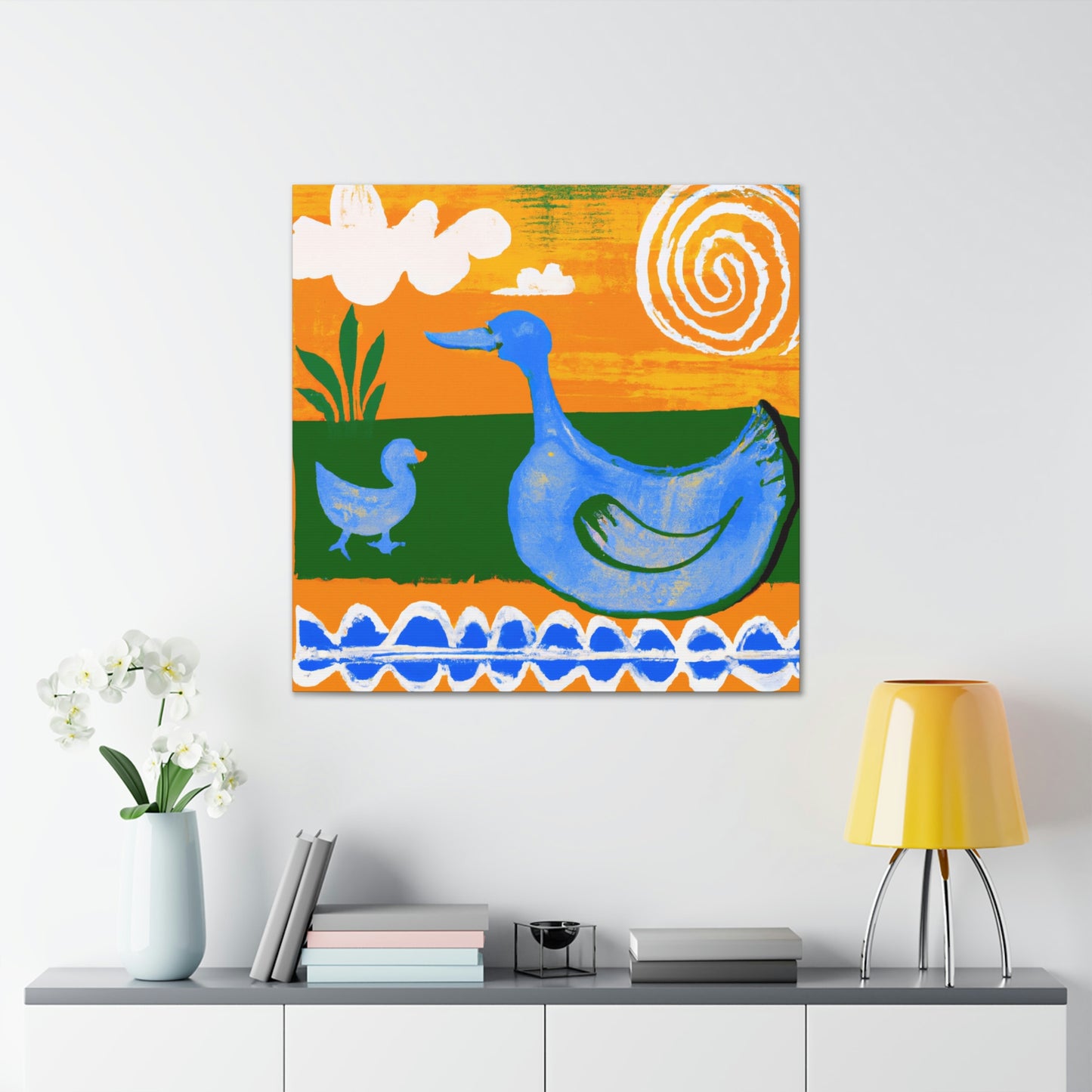 "Duck in Moonlight Harmony" - Canvas