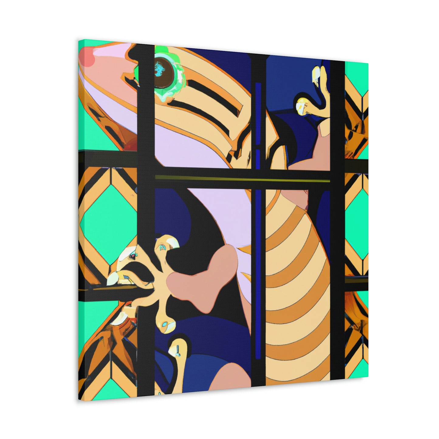 "Reptiles in Art Deco" - Canvas