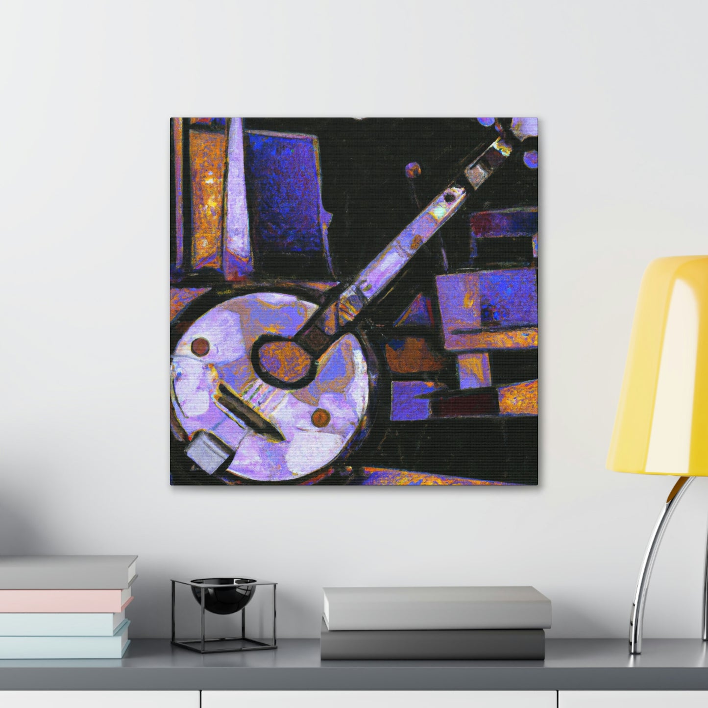 "Banjo in Blue Music" - Canvas