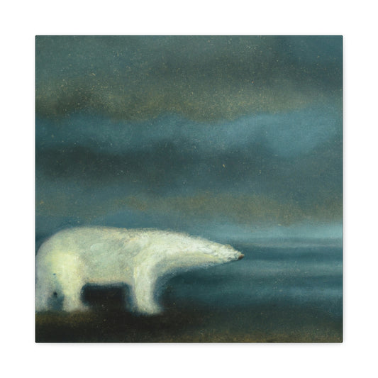 Polar Bear Pointillism - Canvas