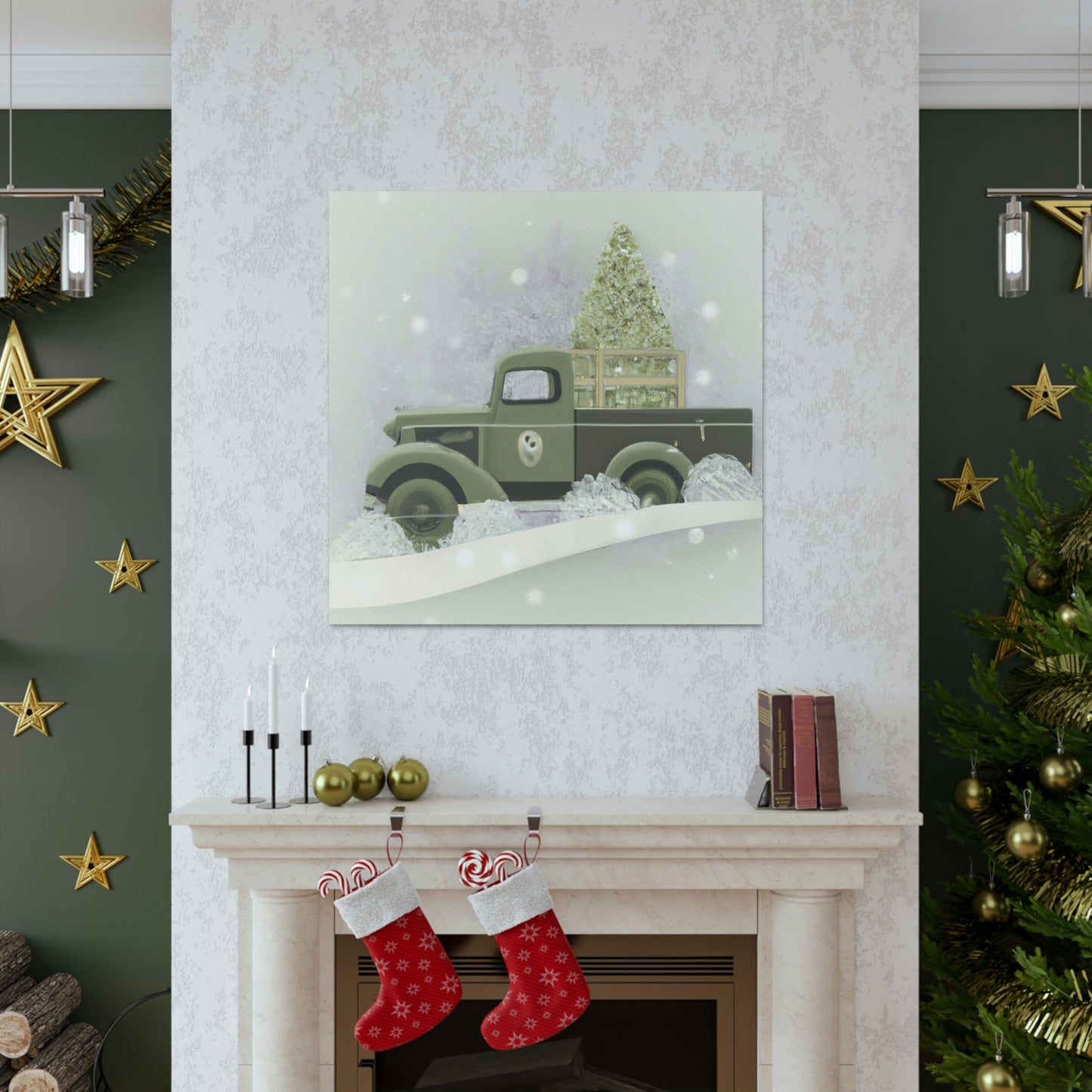 "Christmas Wishes Delivery Truck" - Canvas