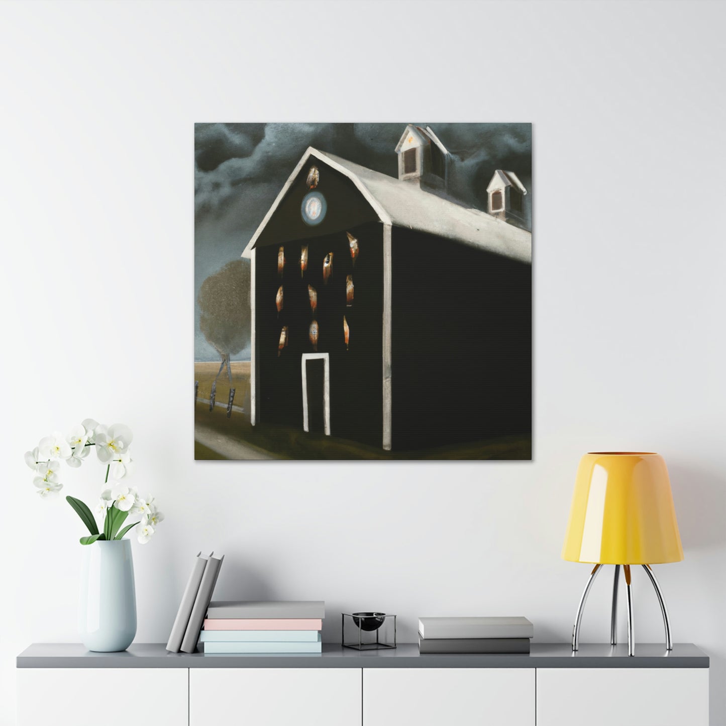 Barns in Art Deco - Canvas