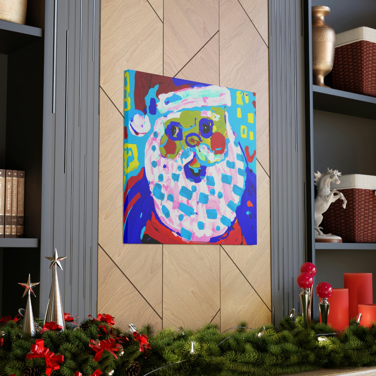 Santa in Christmas Glow - Canvas