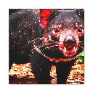 "Tasmanian Devil Pointillism" - Canvas