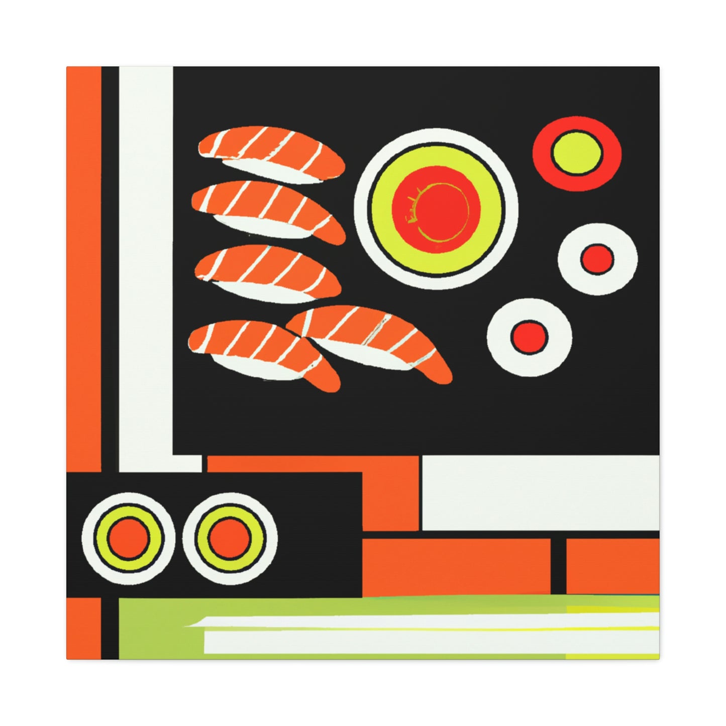 "Delicate Deco Sushi Art" - Canvas