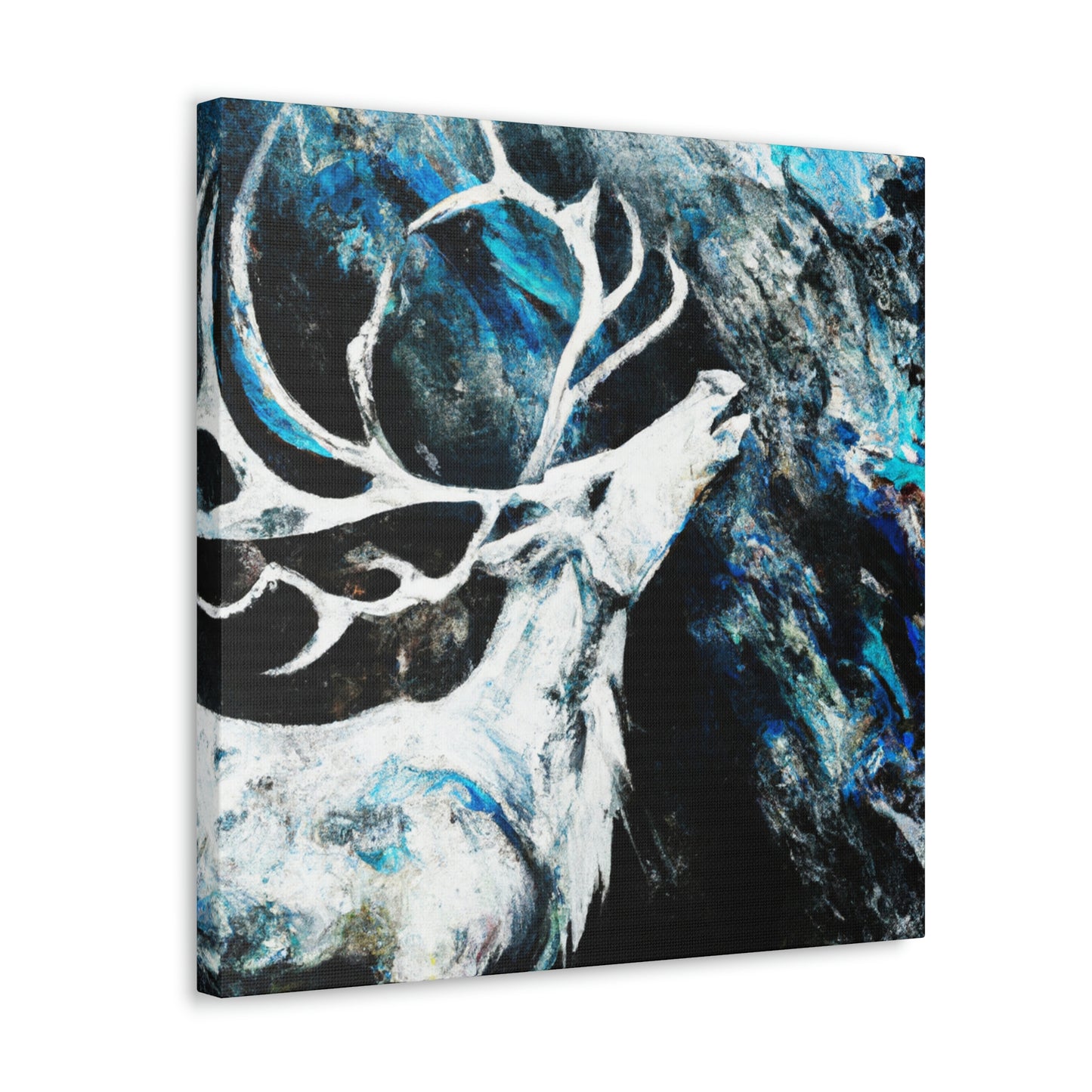 "Reindeer Abstract Expression" - Canvas