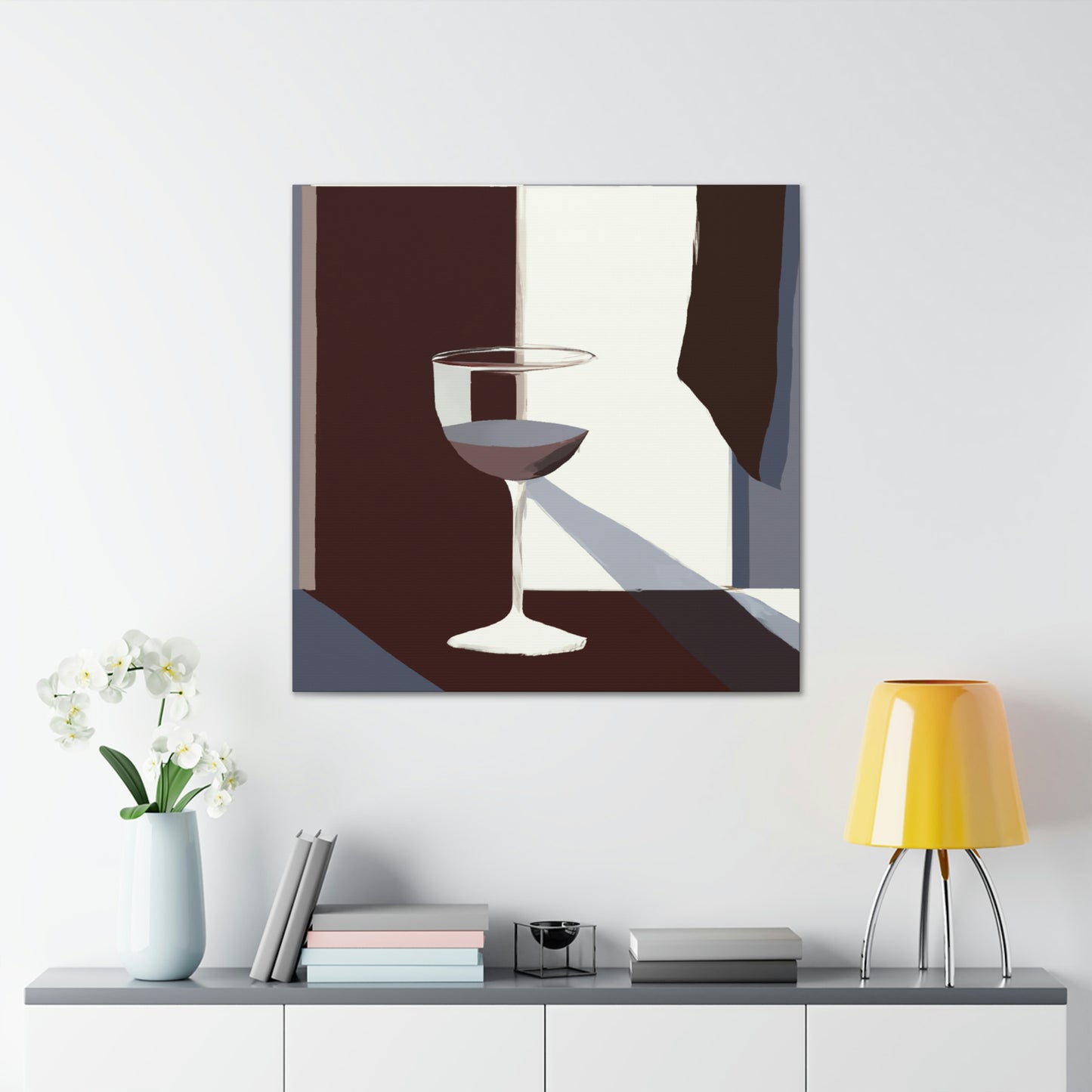 "Vintage Wine Glass Glows" - Canvas