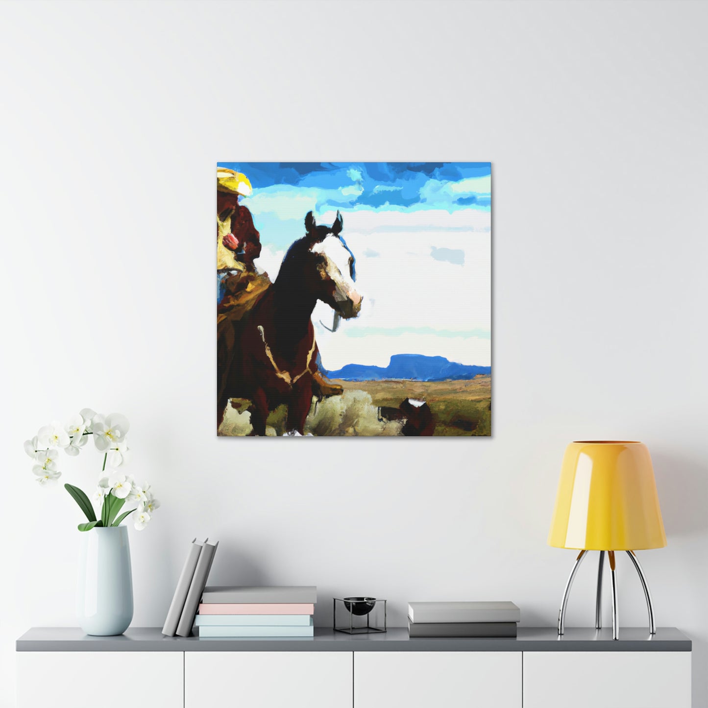 Cowboy on Wild Stallion - Canvas