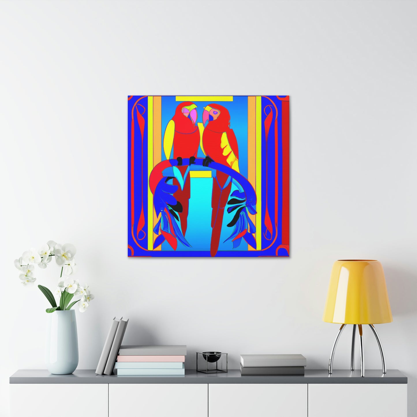 "Macaws of Metropolis" - Canvas