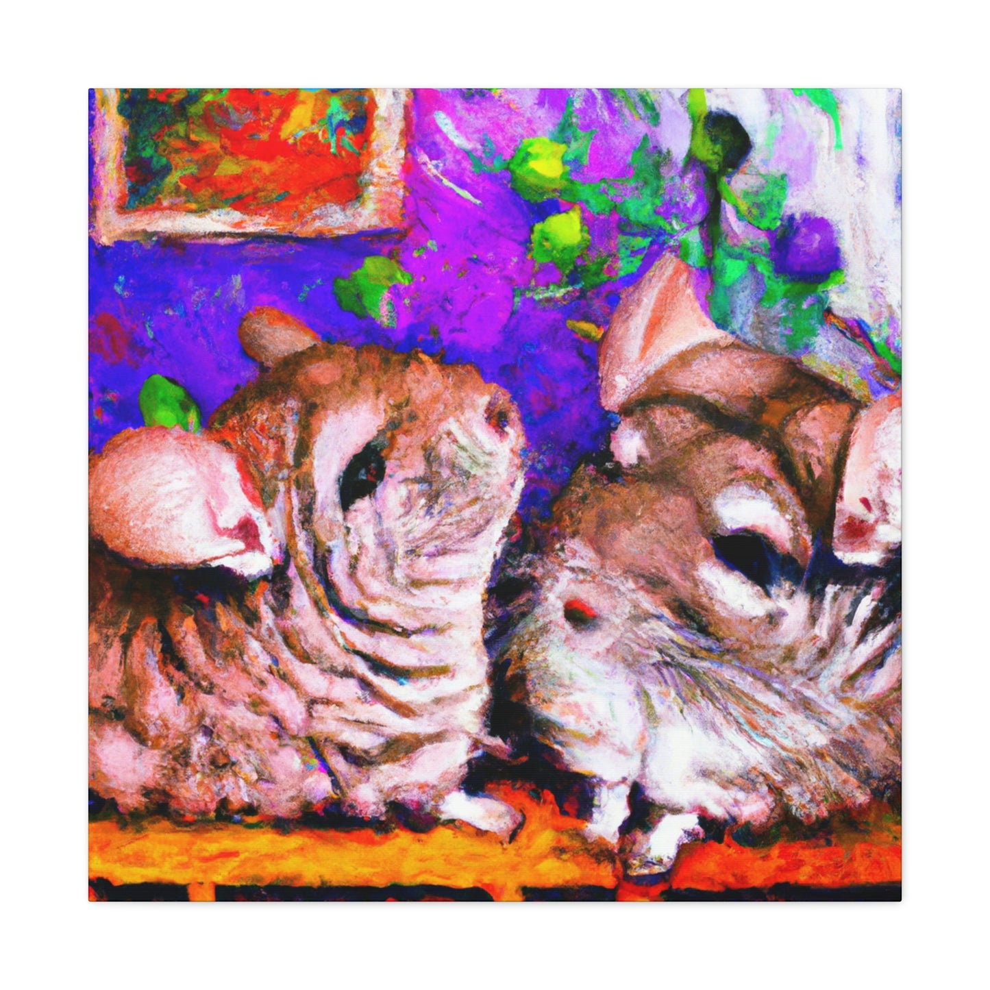 Chinchillas in Impressionism - Canvas