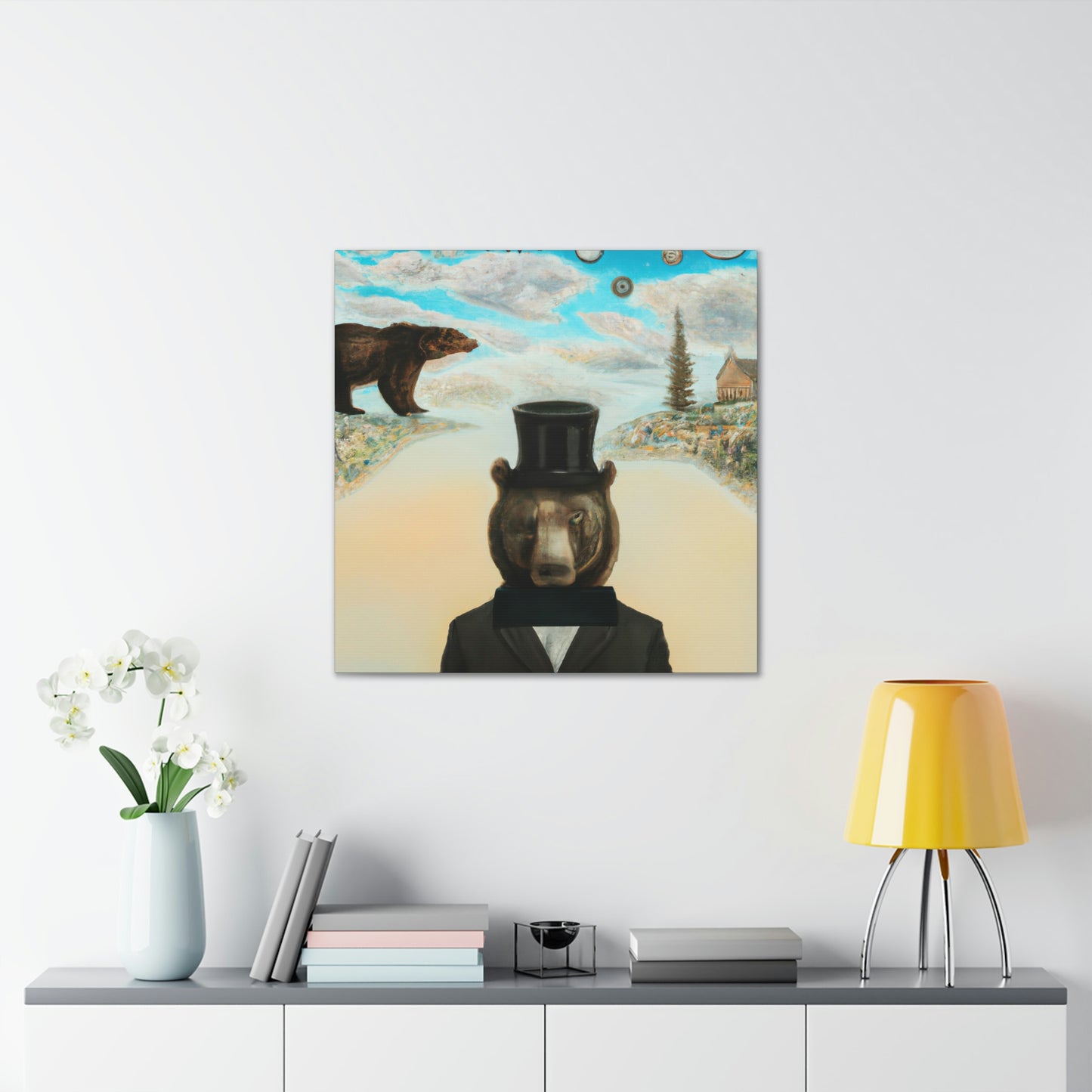 Steam Black Bear Portrait - Canvas