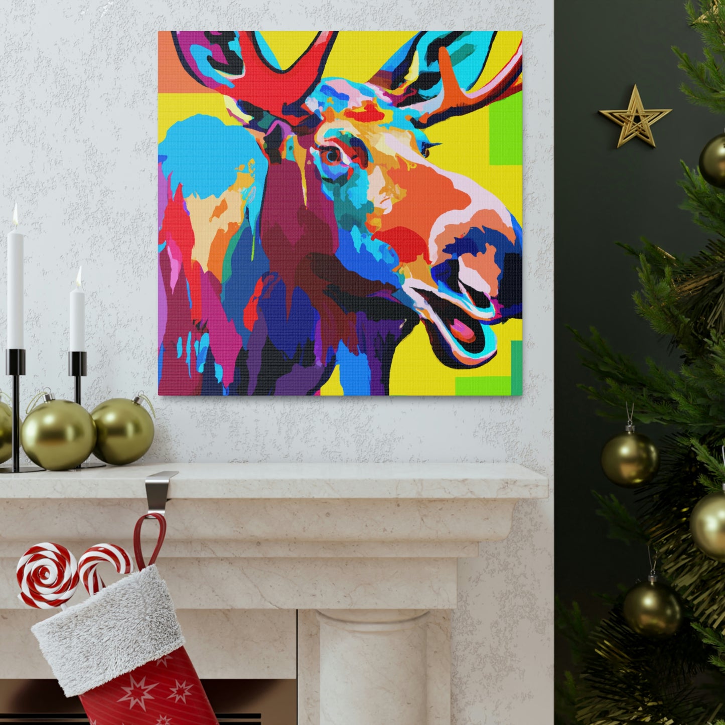 "Moose in Pop Art" - Canvas