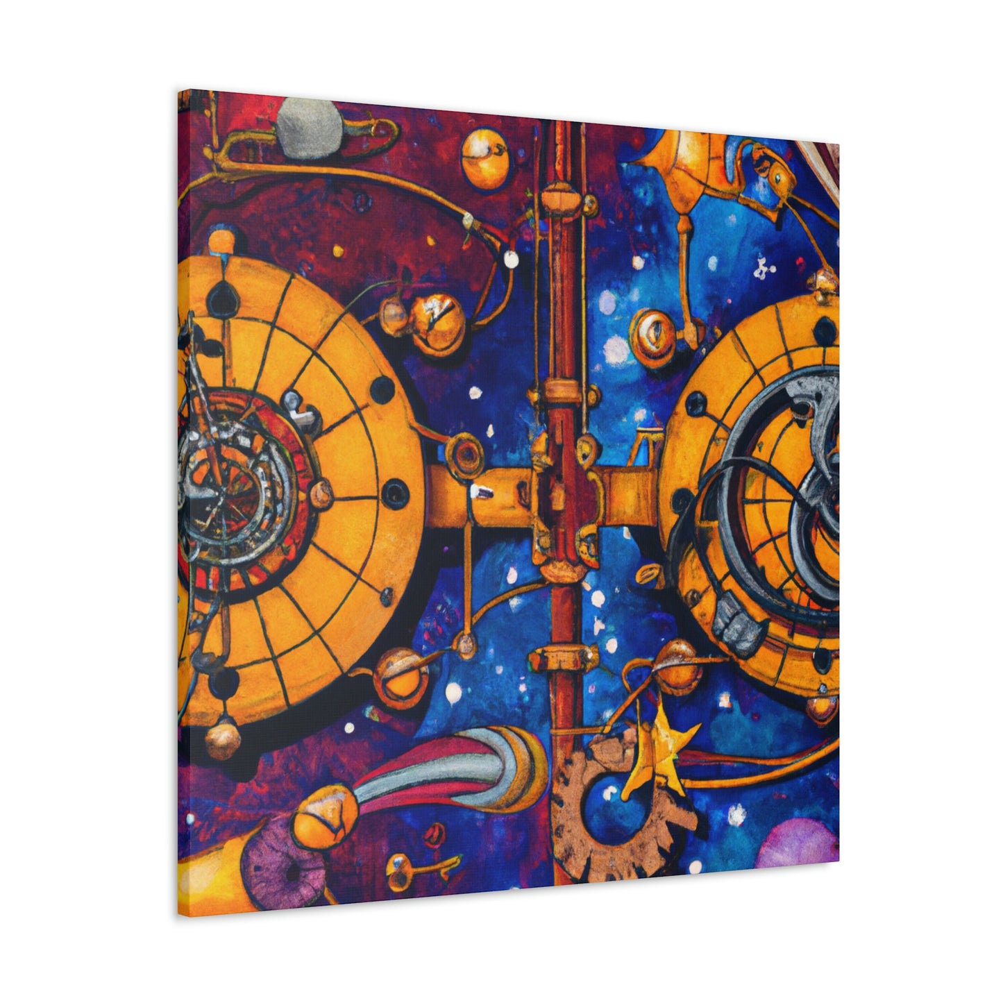 "Starlit Clockwork Skies" - Canvas