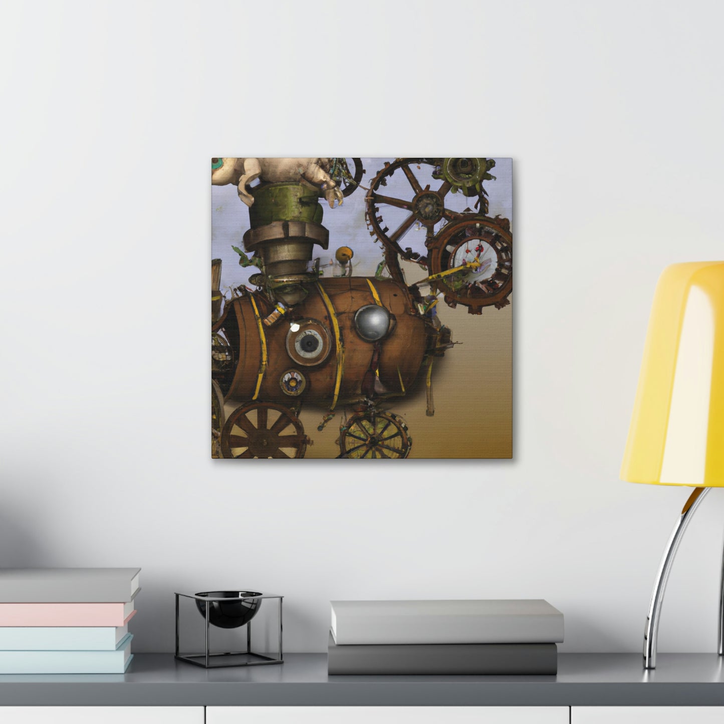 "The Clockwork Airship Over Egypt" - Canvas