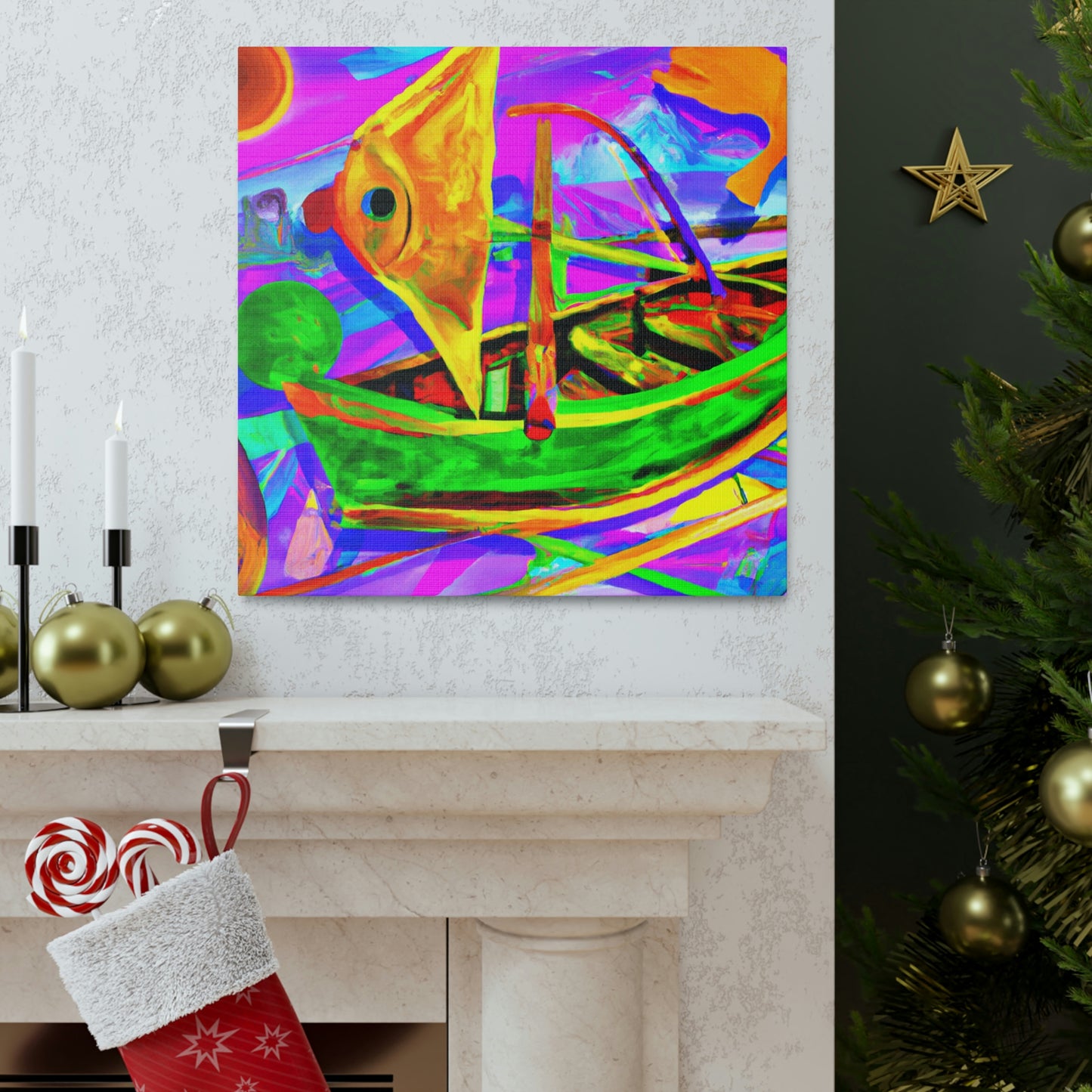 Fishing Boat Adrift. - Canvas