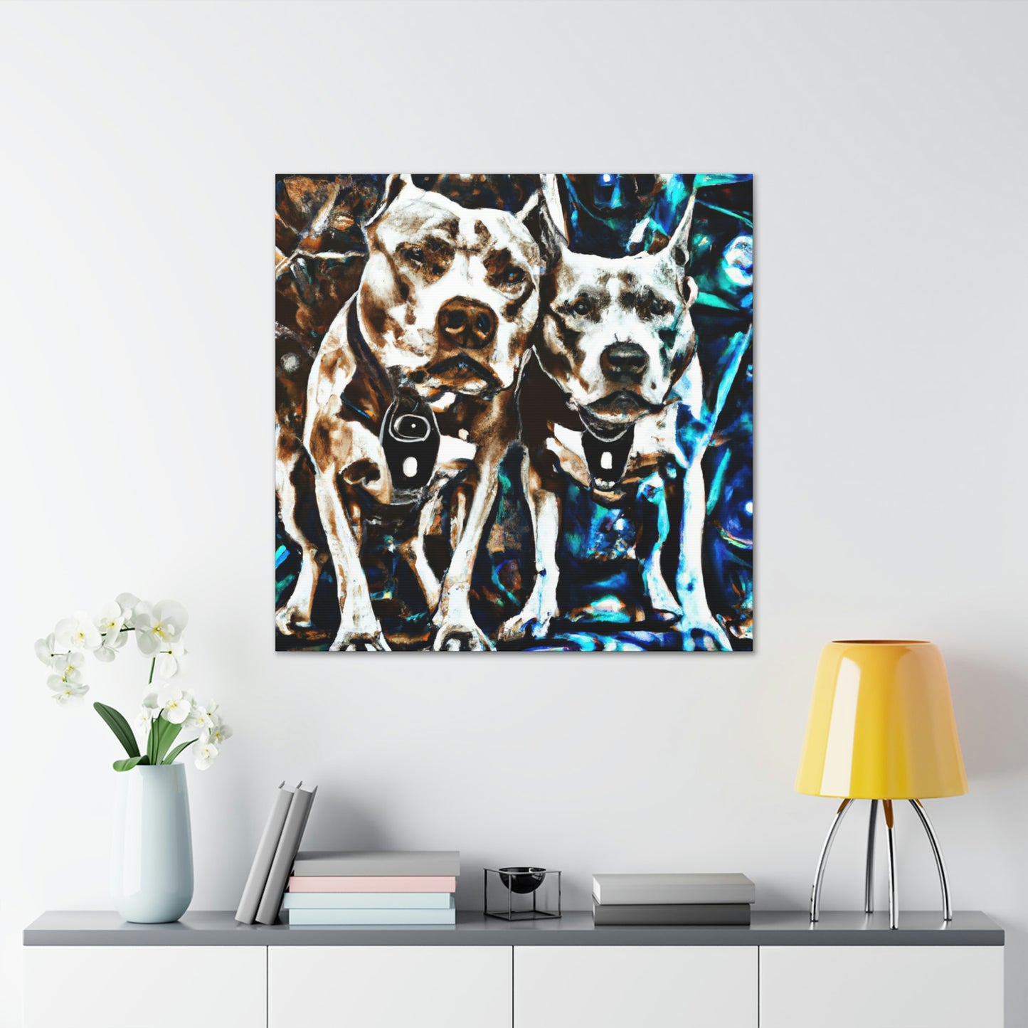 "Pitbull Dreams Surreal" - Canvas