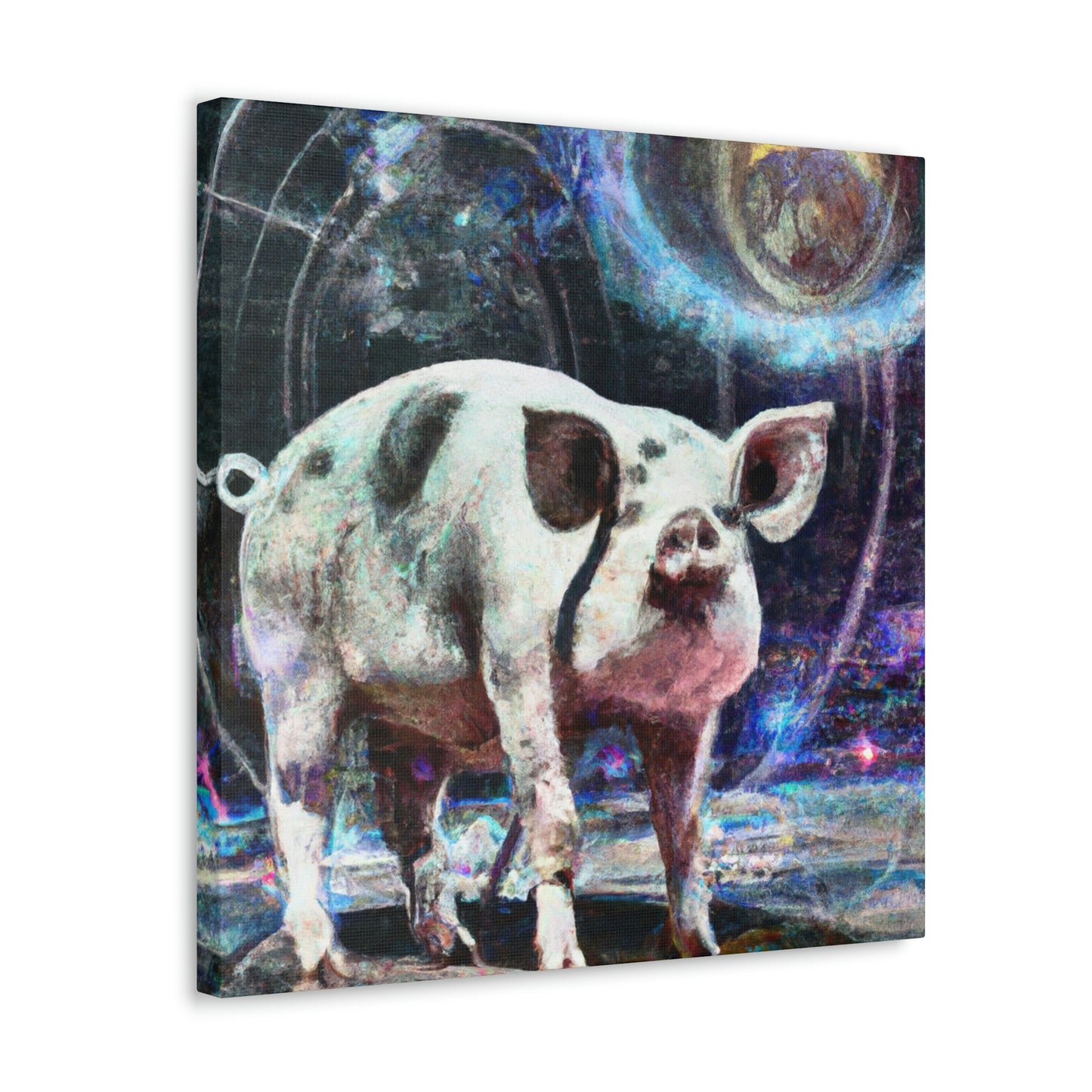 "Pot-Bellied Pig Dreamscape" - Canvas