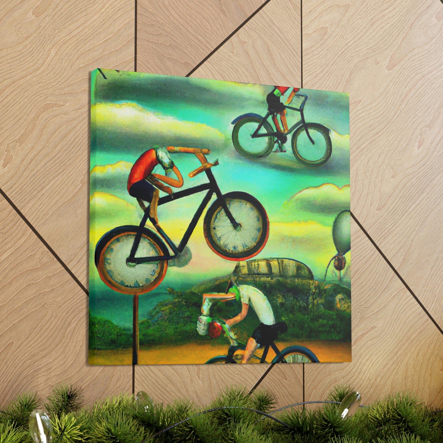 "Wheeled Dreamscape Biking" - Canvas