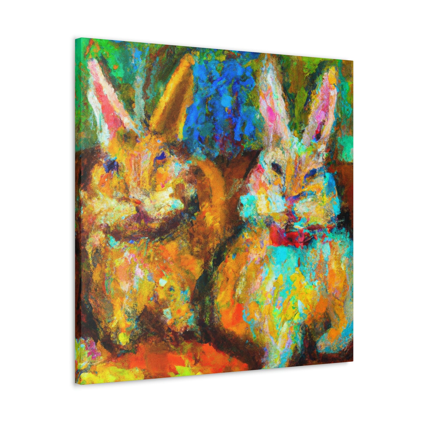 Rabbits in Springtime - Canvas