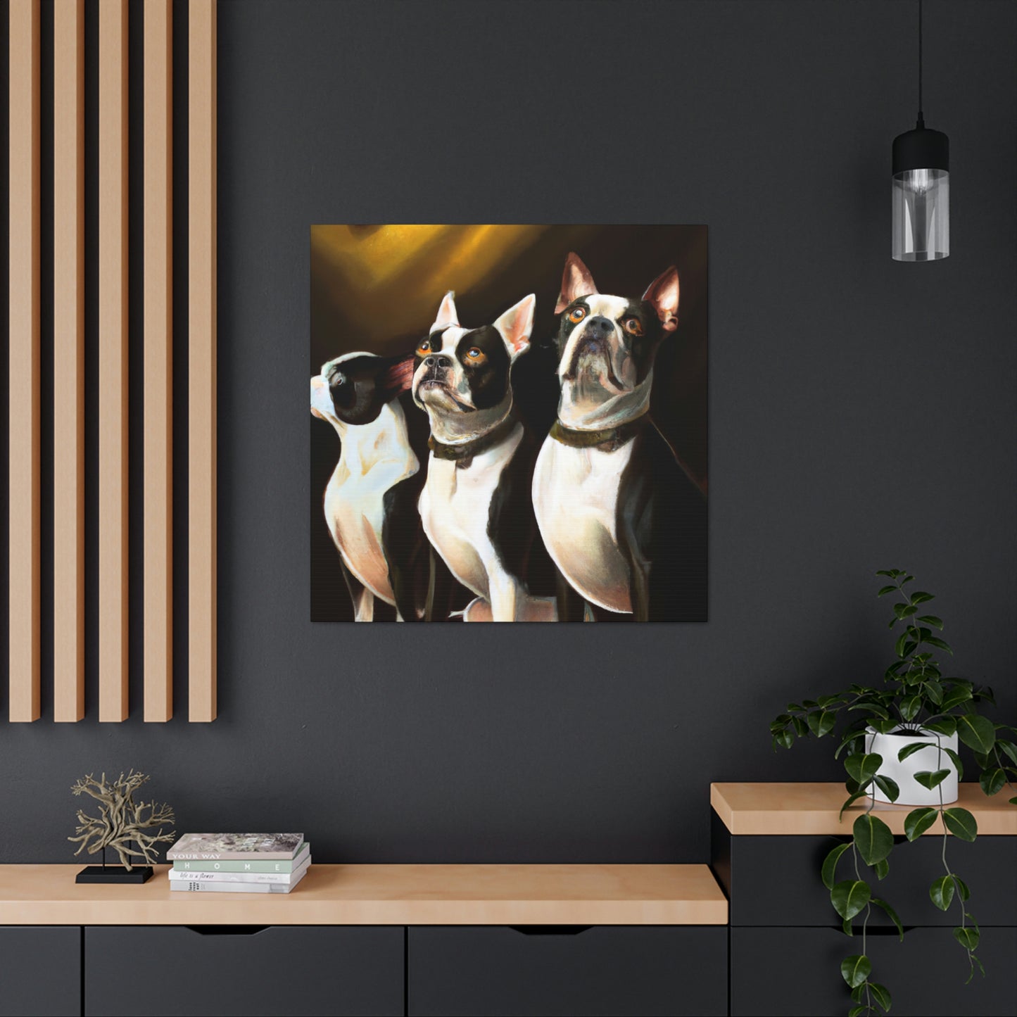 "Boston Terrier Elegance". - Canvas